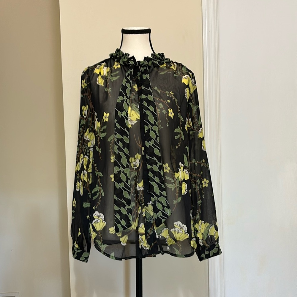 Who What Wear Belladonna Necktie Bow Blouse Size XS